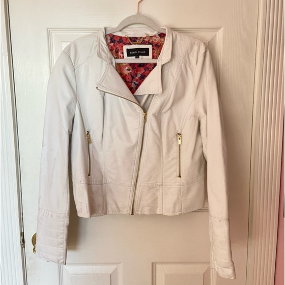 Black Rivet Jackets & Coats Black Rivet White Leather Motorcycle